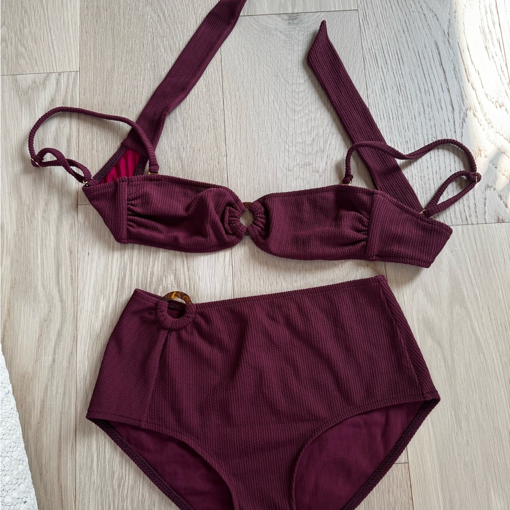 Anja Paris Burgundy Two-Piece Swimsuit